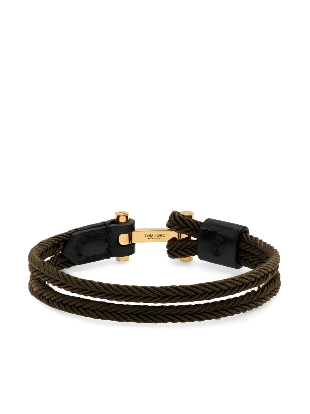 TOM FORD Armband met T logoplakkaat - Groen