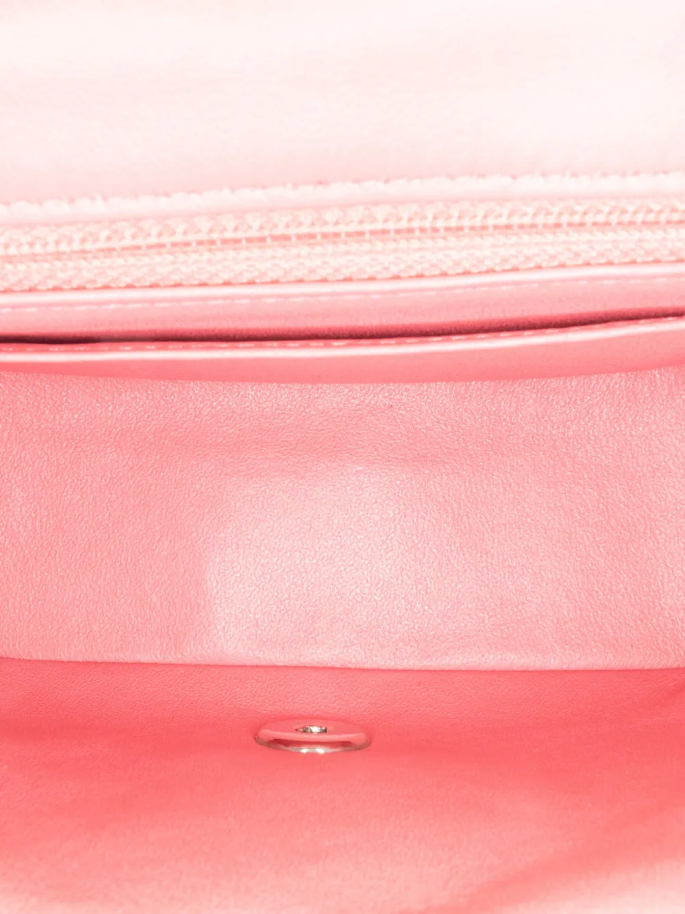 Pre-owned Chanel 2019 Mini Square Classic Lambskin Single Flap Crossbody Bag In Pink