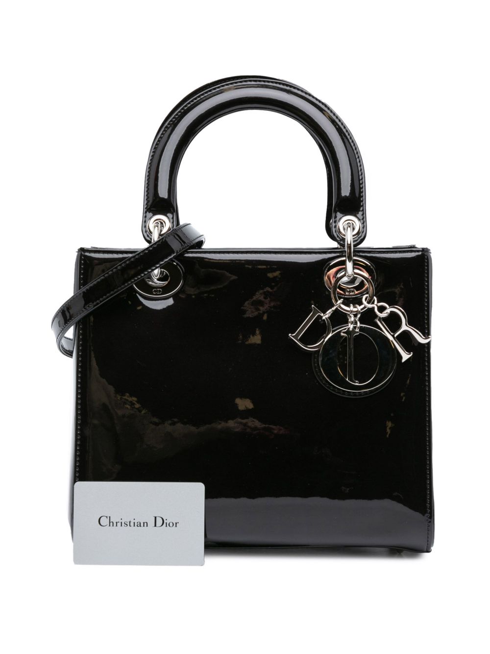 Christian Dior Pre-Owned 2015 Medium Patent Lady Dior satchel - Zwart