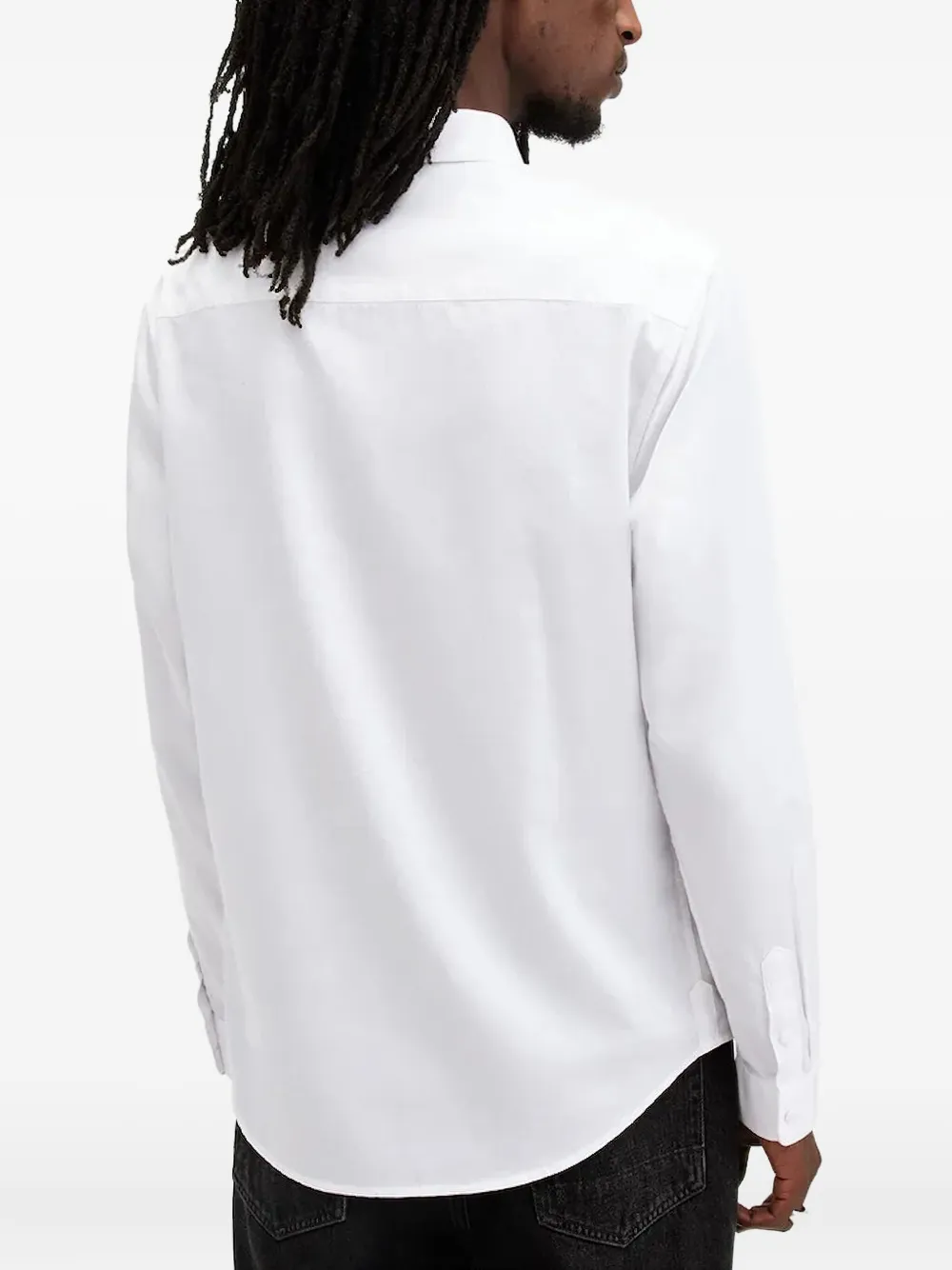 AllSaints embroidered long-sleeve shirt - Wit