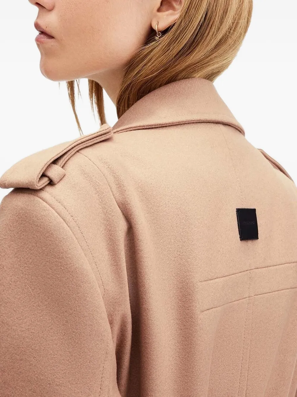 AllSaints belted single-breasted coat Bruin