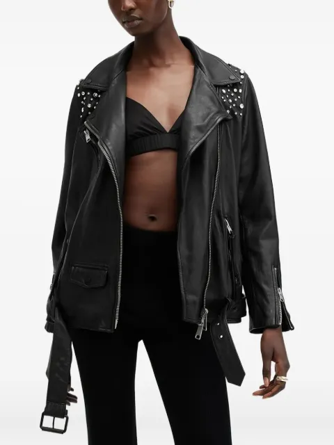 AllSaints Verzierte Billie Lederjacke