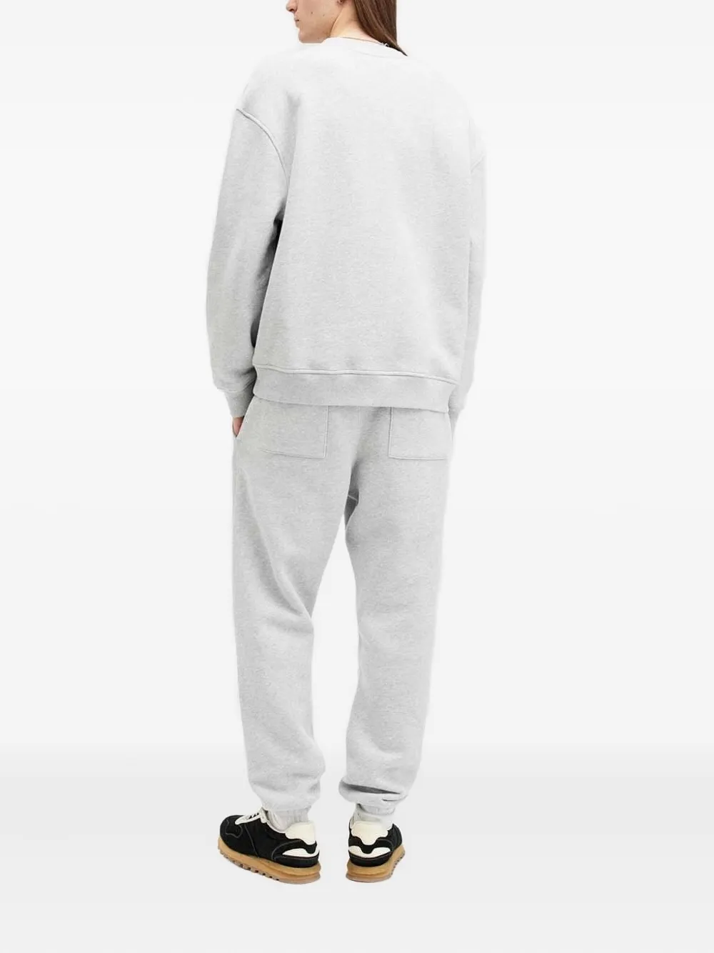 Allsaints Haven Relaxed Fit Embroidered Sweatpants In Gray