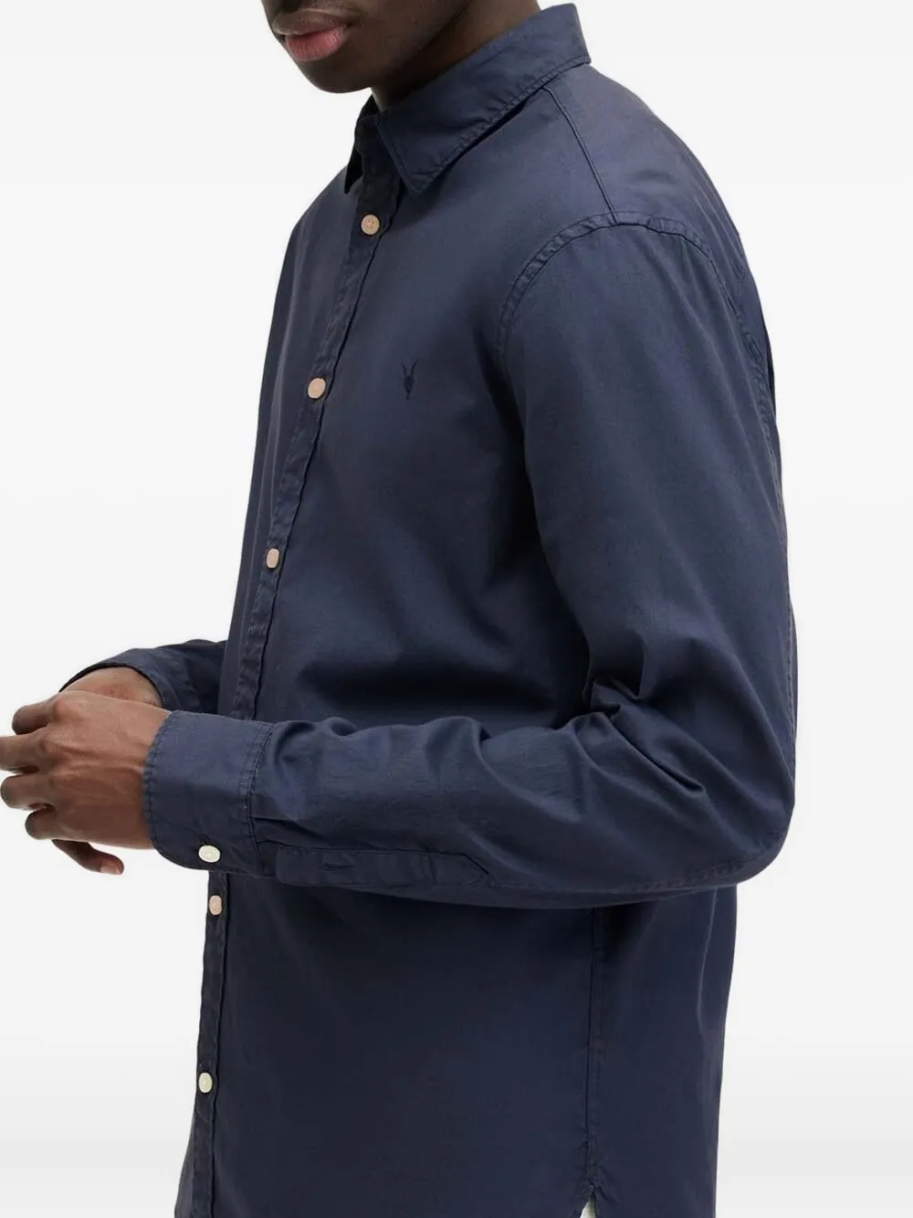 AllSaints Hawthorne Ramskull overhemd met lange mouwen Blauw