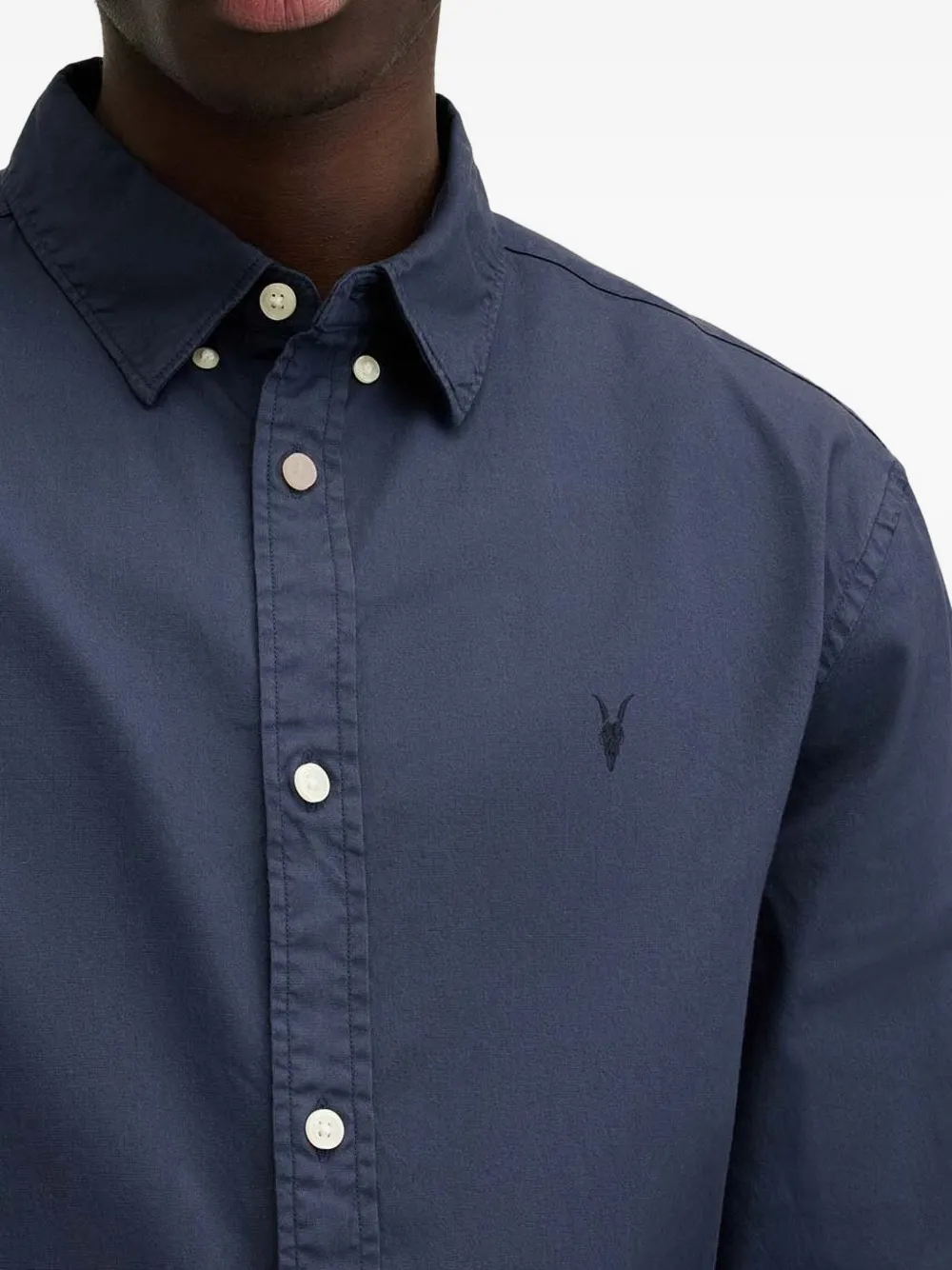 AllSaints Hawthorne Ramskull overhemd met lange mouwen Blauw