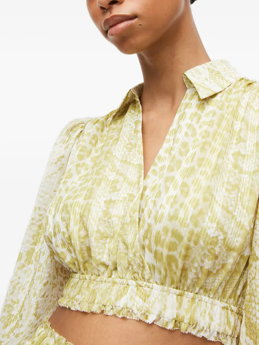 AllSaints Clara Noche gelaagde top met slangenprint Geel