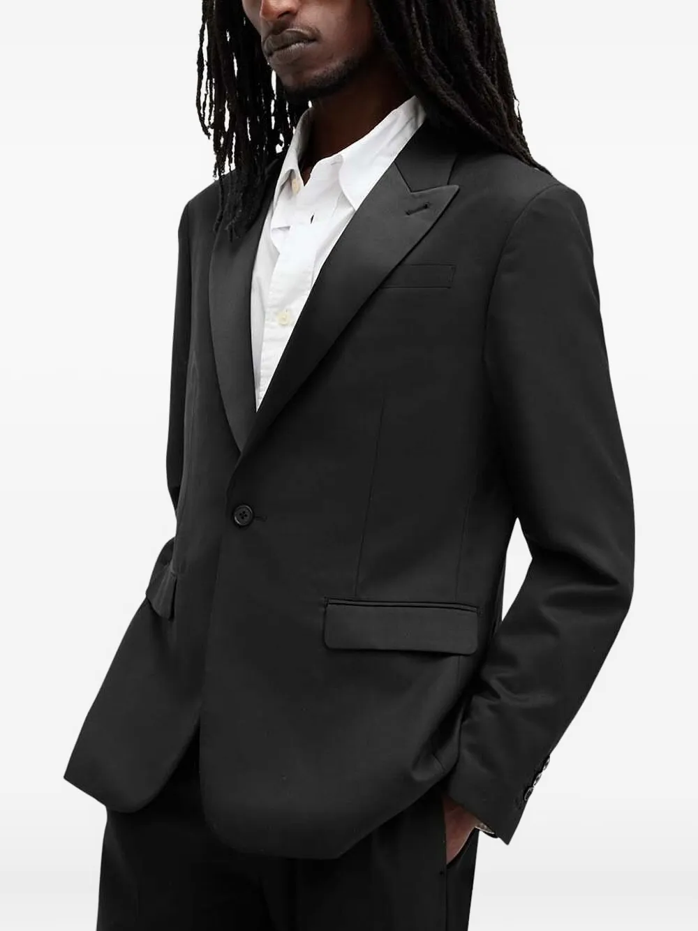 AllSaints Blazer met enkele rij knopen en vlakken Zwart