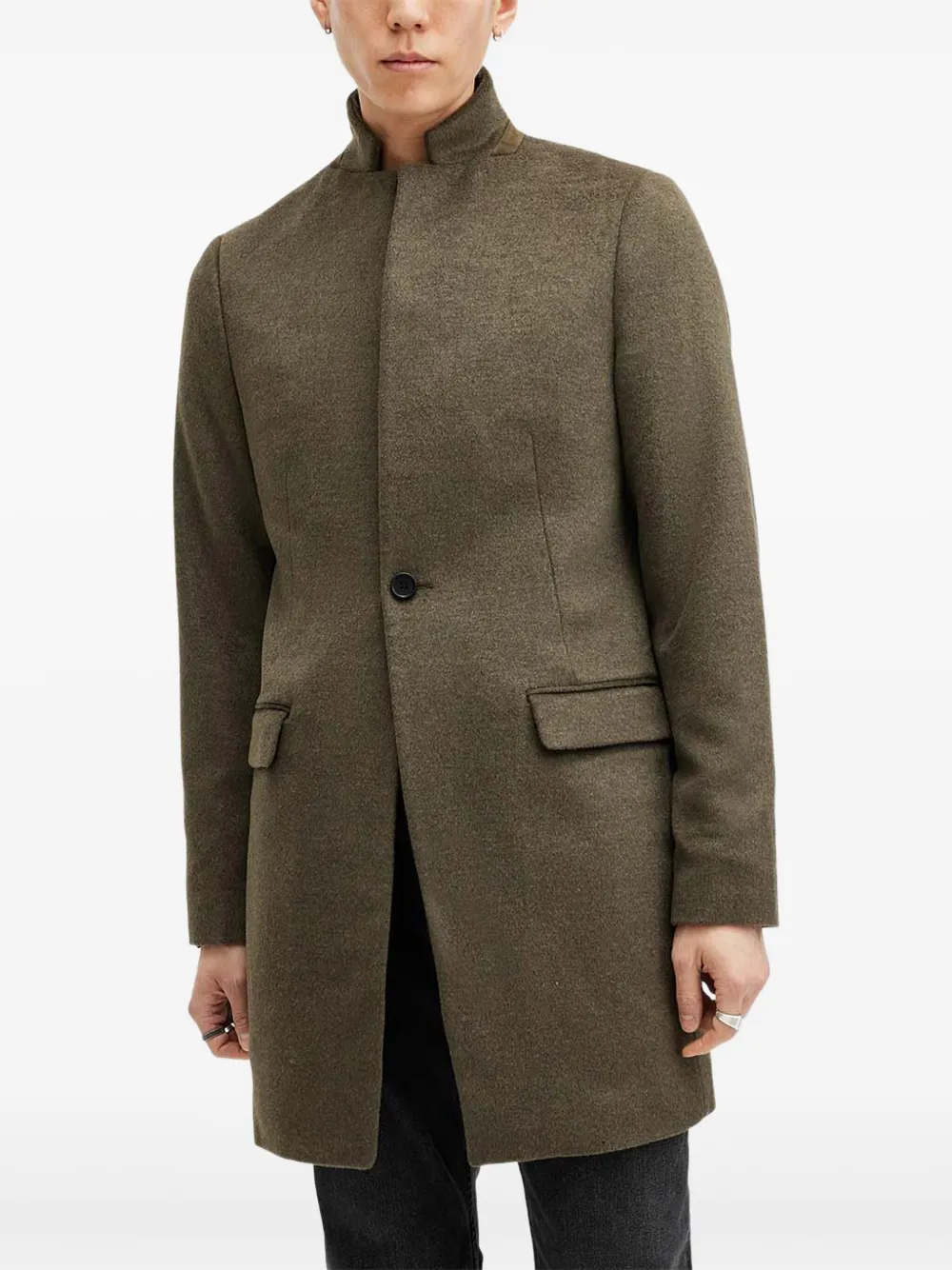 AllSaints ハイネック シングルコート - グリーン AllSaints ハイネック シングルコート - グリーン