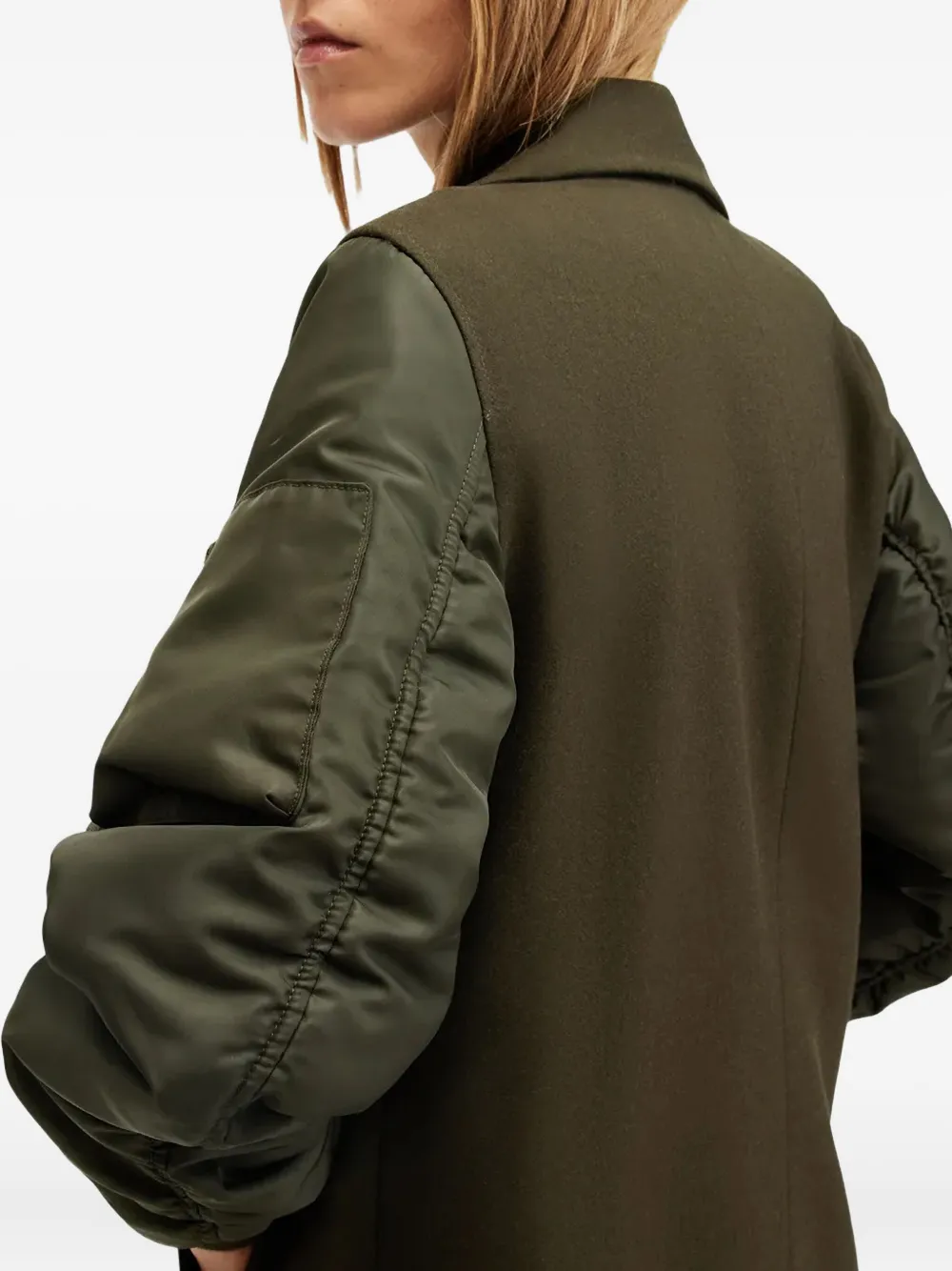 AllSaints Jas met dubbele rij knopen Groen