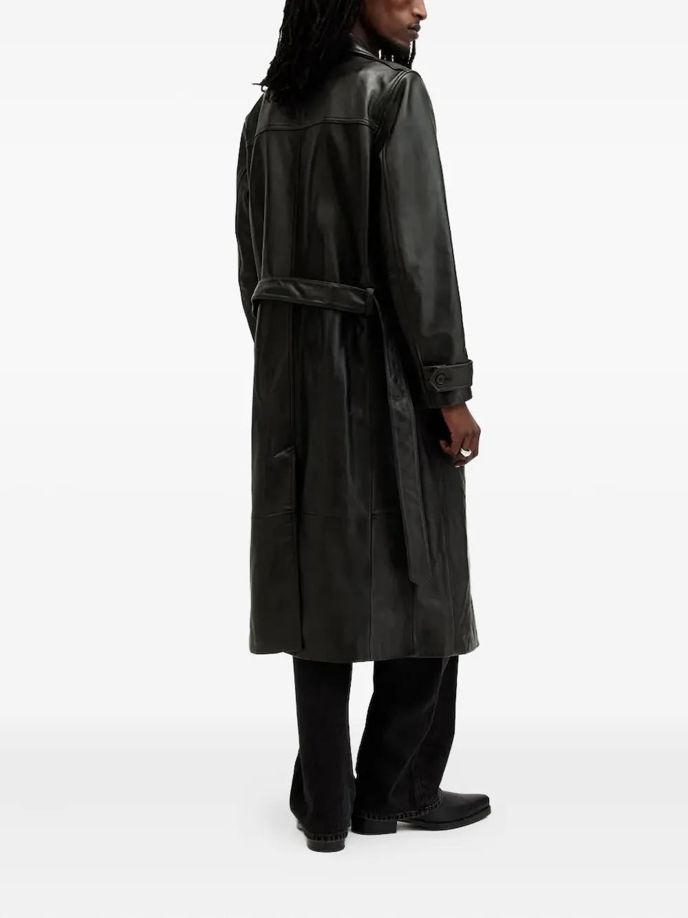 AllSaints Neo trenchcoat met ceintuur en dubbele rij knopen Zwart