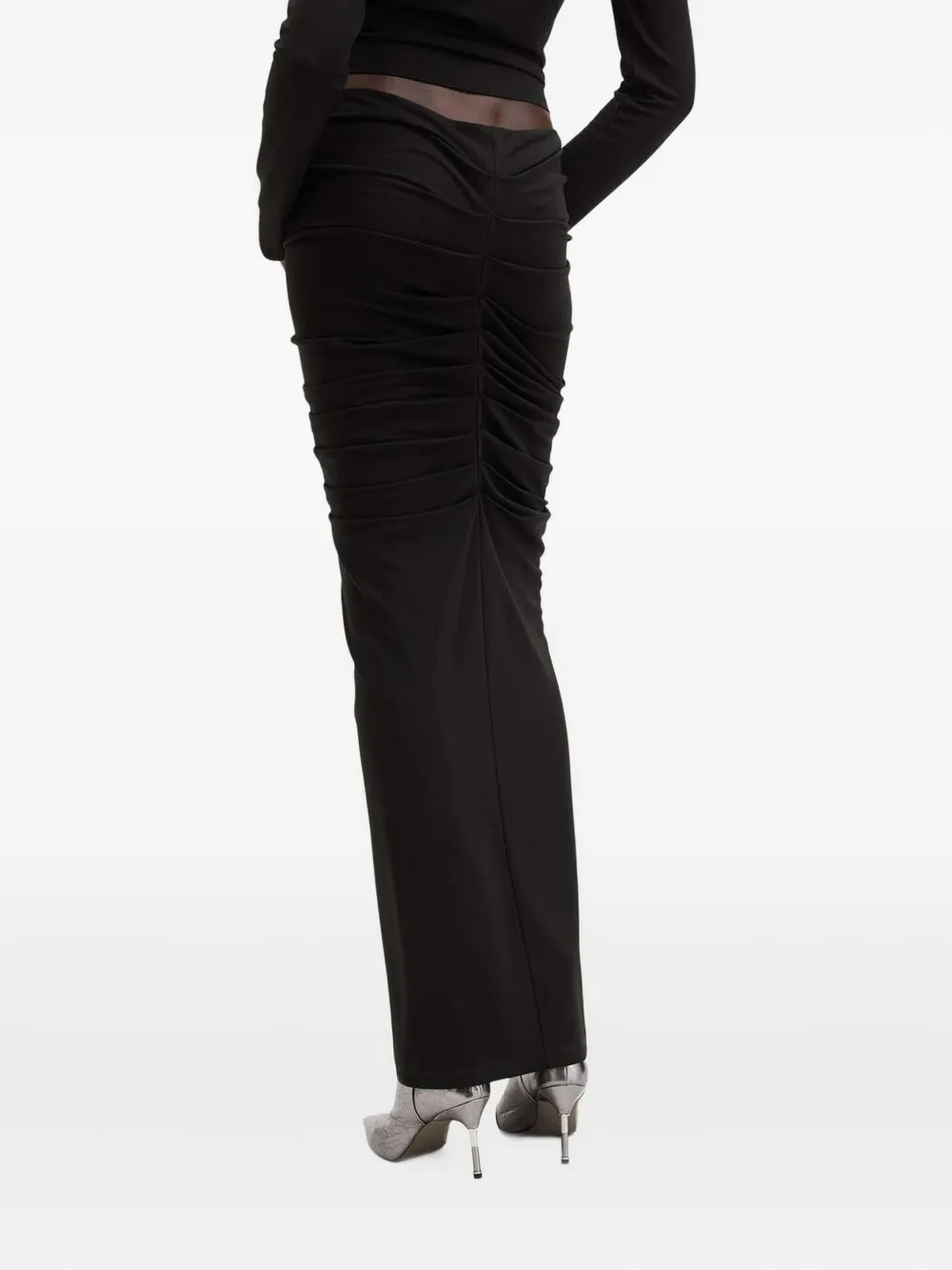 AllSaints Cadell rok met ruches en ringlets Zwart