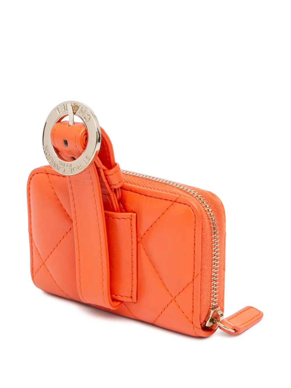 CHANEL Pre-Owned 2019 kleine CC lakleren portemonnee - Oranje