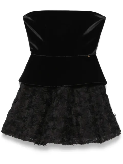 NISSA floral-appliqué mini dress