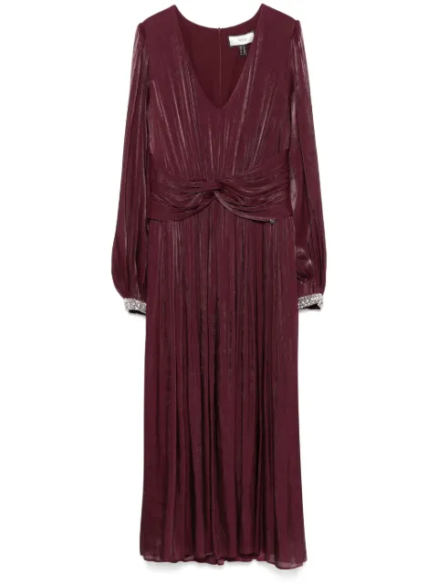 NISSA pleated chiffon midi dress