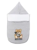 Moschino Kids Leo Teddy-print sleep bag - Grey