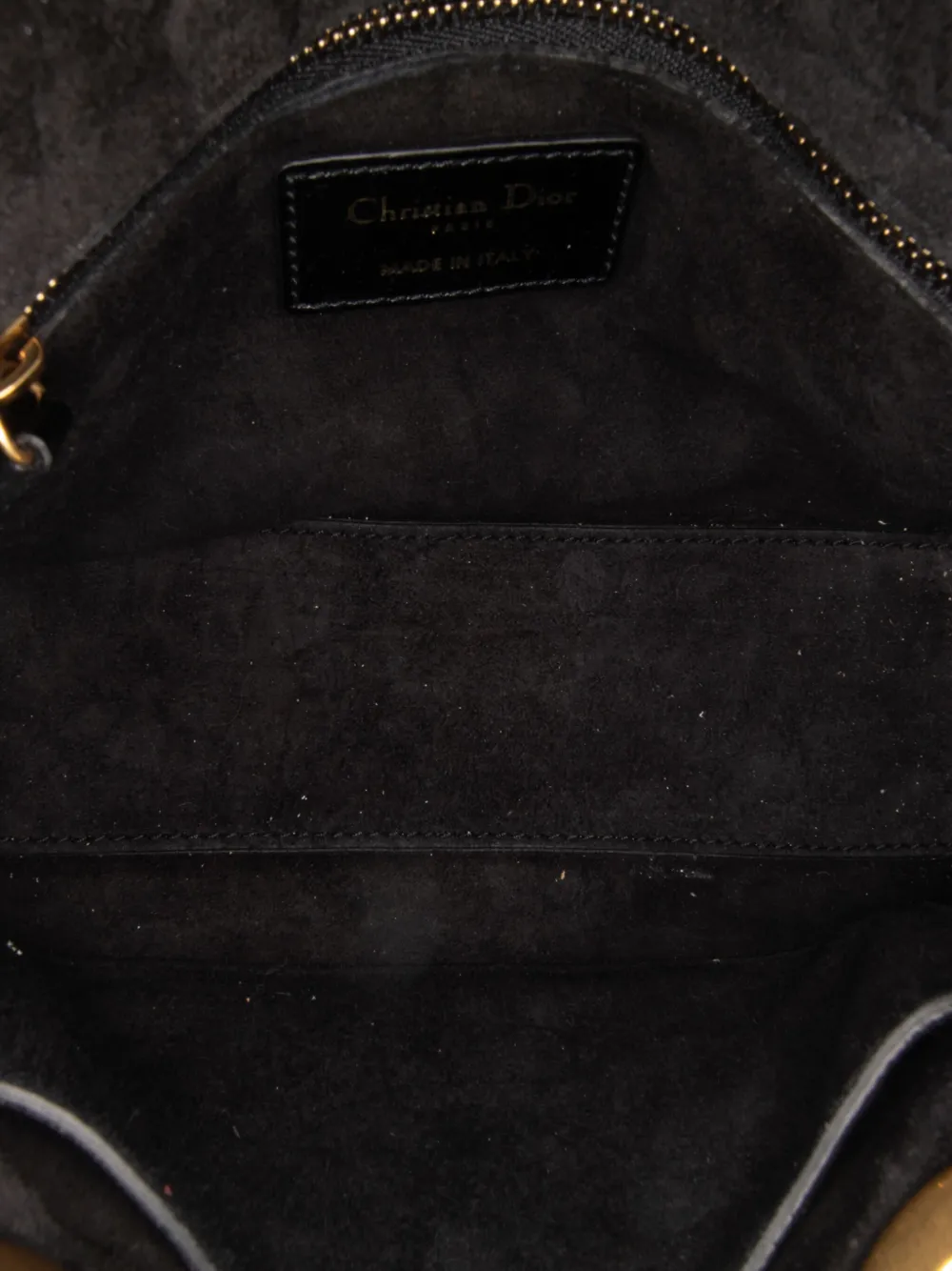 Pre-owned Dior 2018 Small Crinkled Patent Cannage My Abc Lady Satchel In Black