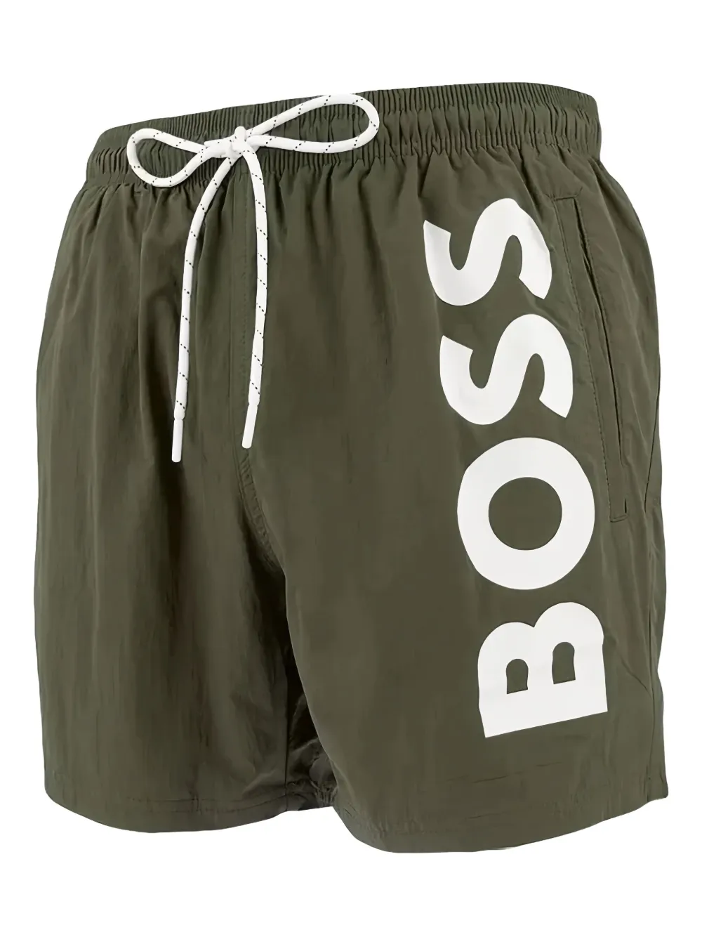HUGO logo-print swim shorts - グリーン HUGO logo-print swim shorts - グリーン