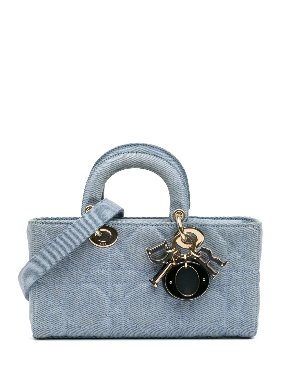 Christian Dior Pre-Owned 2022 スモール デニム マクロカナージュ レディ D ジョイ サッチェルバッグ - Christian Dior Pre-Owned 2022 スモール デニム マクロカナージュ レディ D ジョイ サッチェルバッグ -