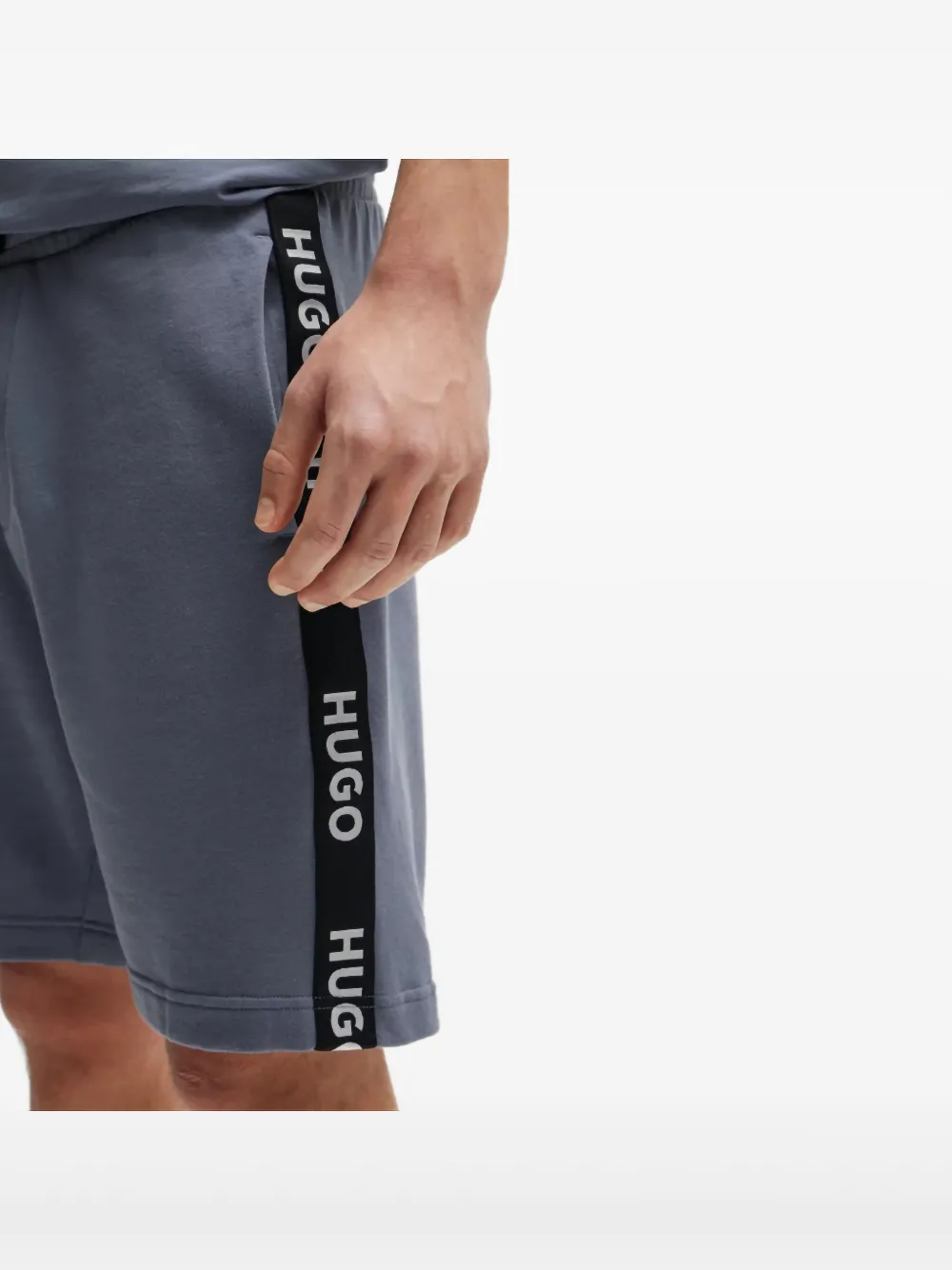 HUGO sporty logo track short - Blauw