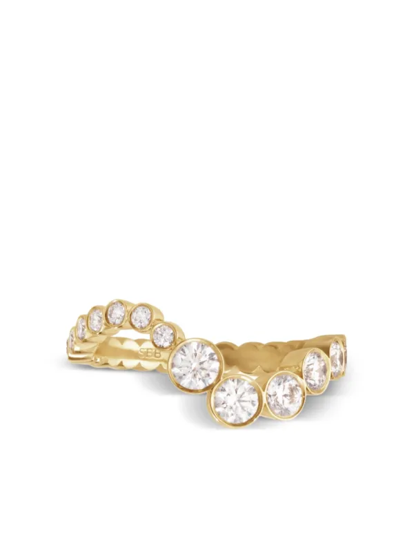 Sophie Bille Brahe 18kt Recycled Yellow Gold Ensemble Ocean Diamond Ring