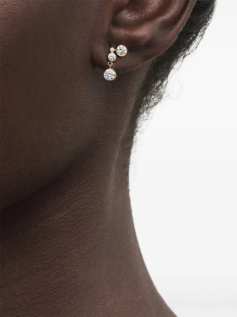 Sophie Bille Brahe 18kt gerecycled geelgouden Stella oorbel met diamant