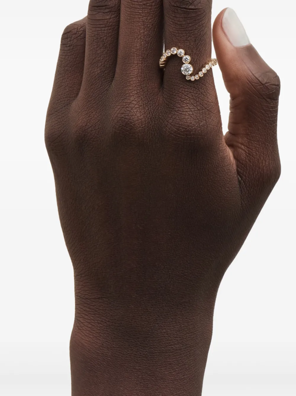 Sophie Bille Brahe 18kt gerecycled geelgouden Ensemble Ocean ring met diamant