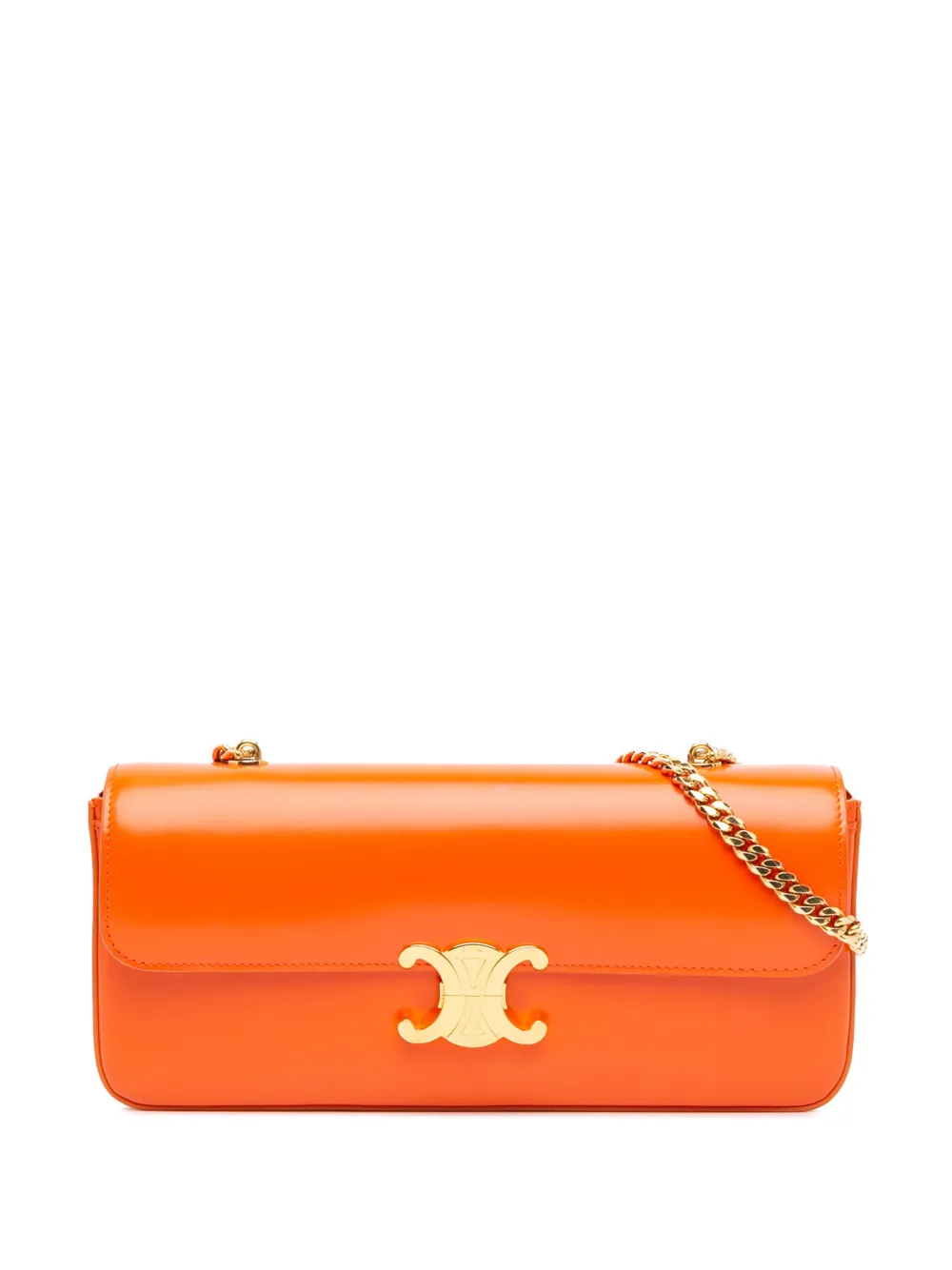 Céline Pre-Owned 2021 トリオンフ カーフスキン キュイル チェーン ショルダーバッグ - オレンジ Céline Pre-Owned 2021 トリオンフ カーフスキン キュイル チェーン ショルダーバッグ - オレンジ