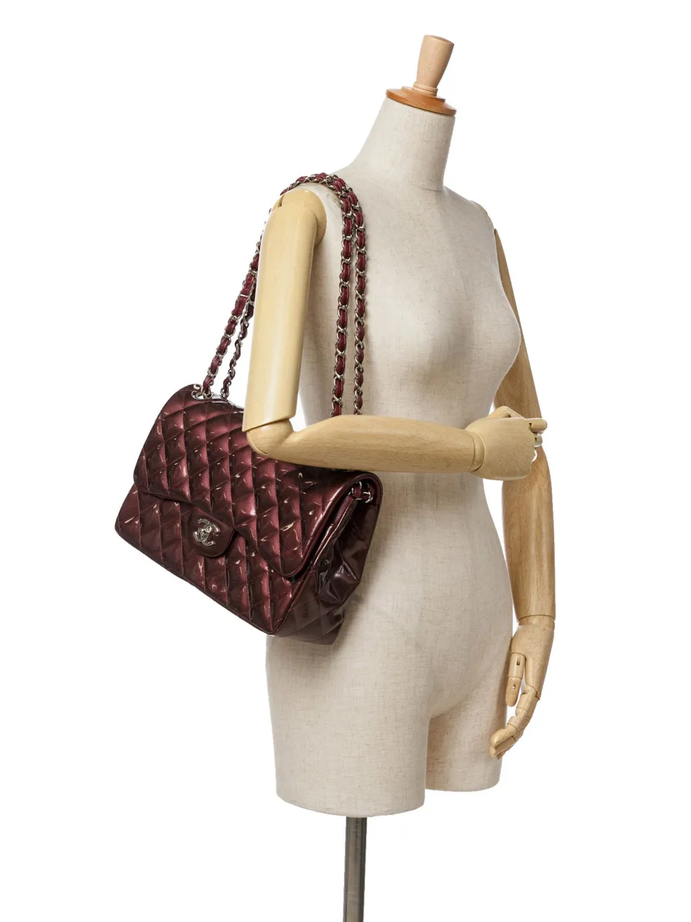 CHANEL Pre-Owned 2012-2013 Jumbo Classic Double Flap lakleren schoudertas - Rood