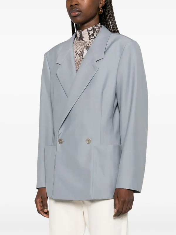 アウターその他 AVANDRESS Lemaire 4 button double over blazer gray LEMAIRE double-breasted Blazer | Grey | FARFETCH