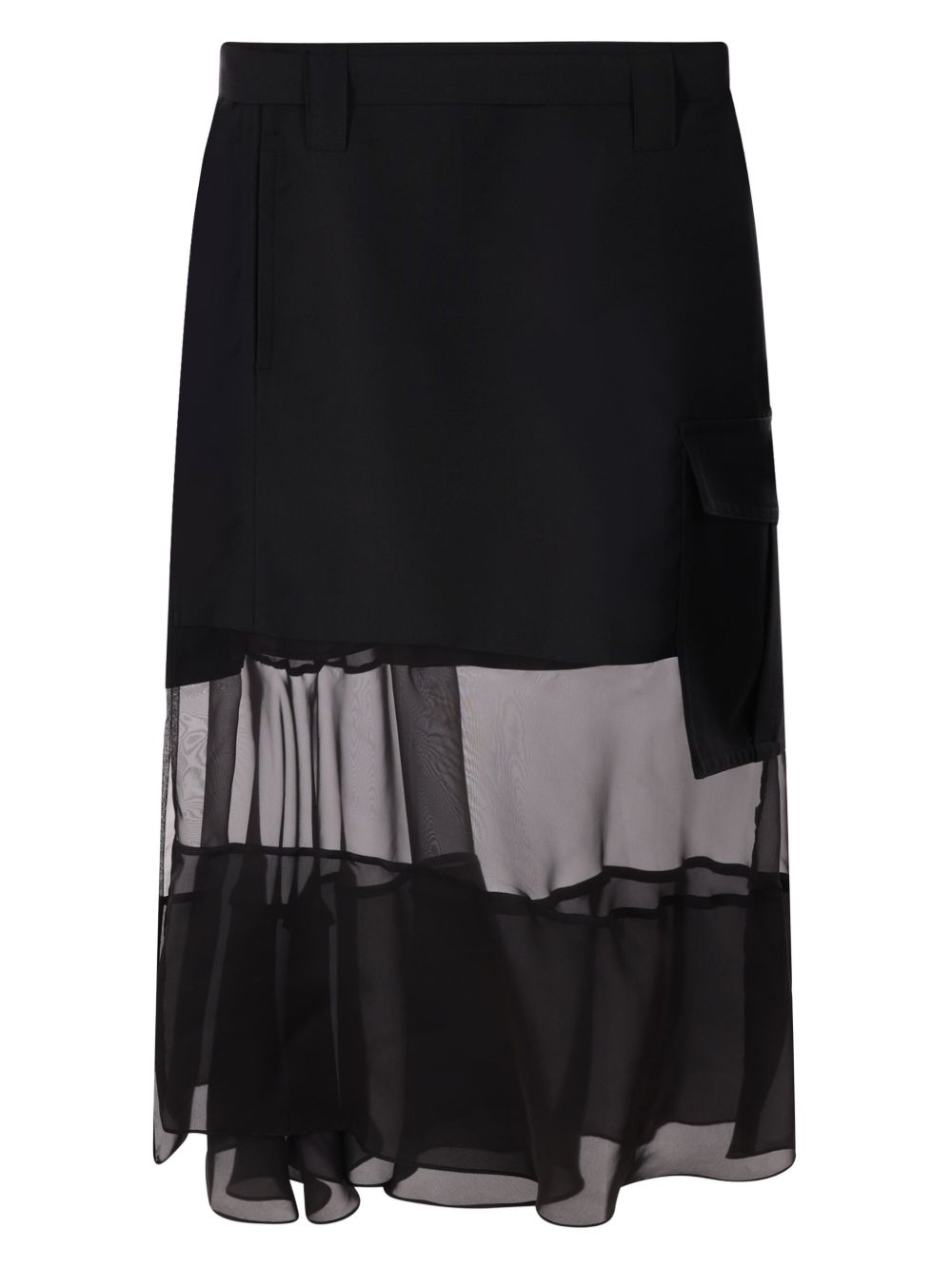 sacai Asymmetrische midi-rok - Zwart