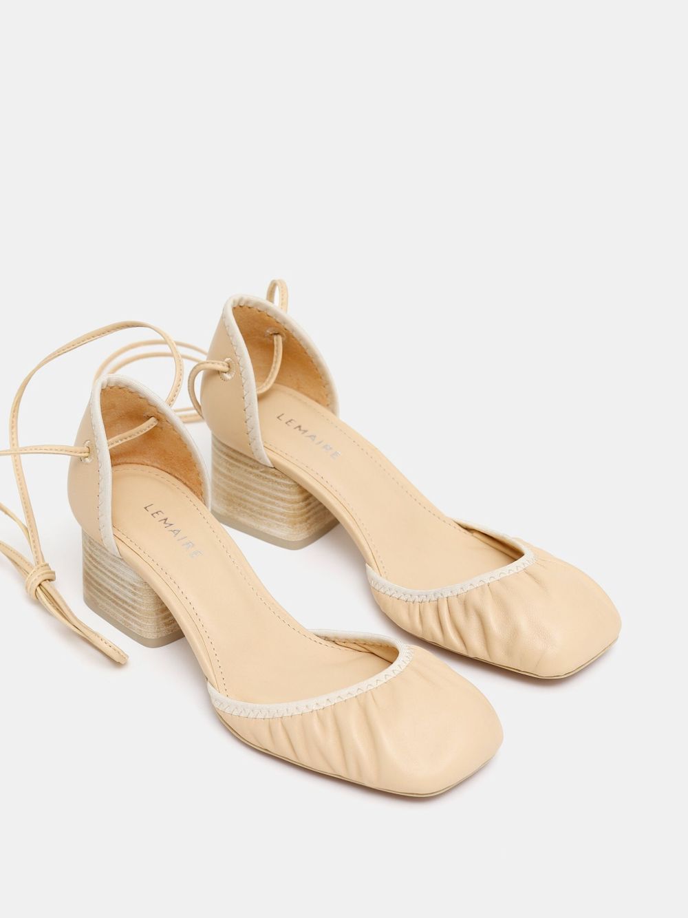 LEMAIRE 55mm leather pumps - Beige