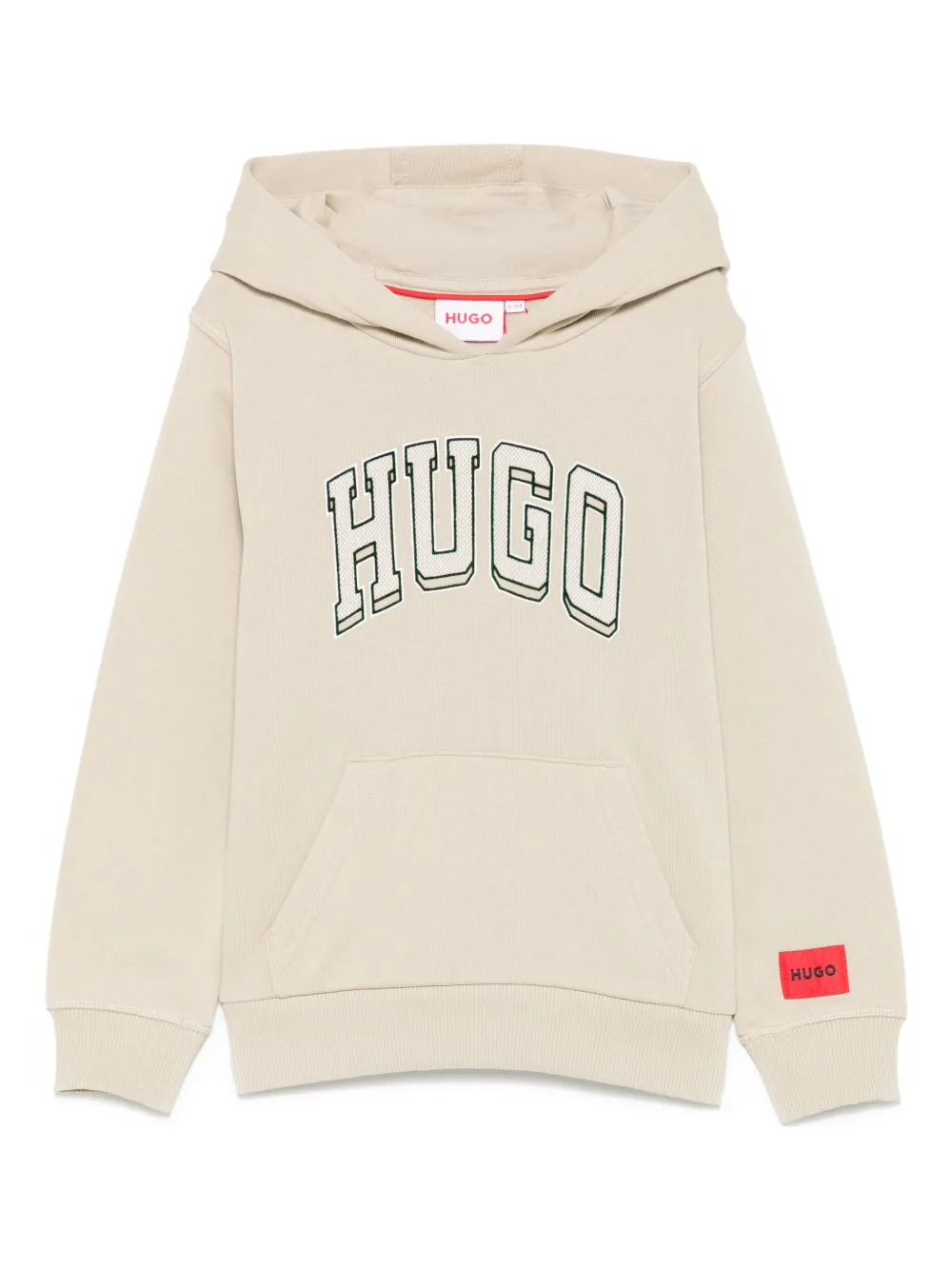 HUGO KIDS Hoodie met geborduurd logo Beige