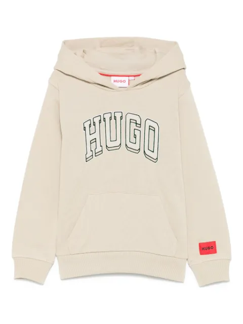 HUGO KIDS logo-embroidered hoodie