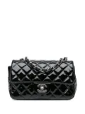 CHANEL Pre-Owned 2014-2015 Mini Rectangular Classic Patent Single Flap crossbody bag - Black