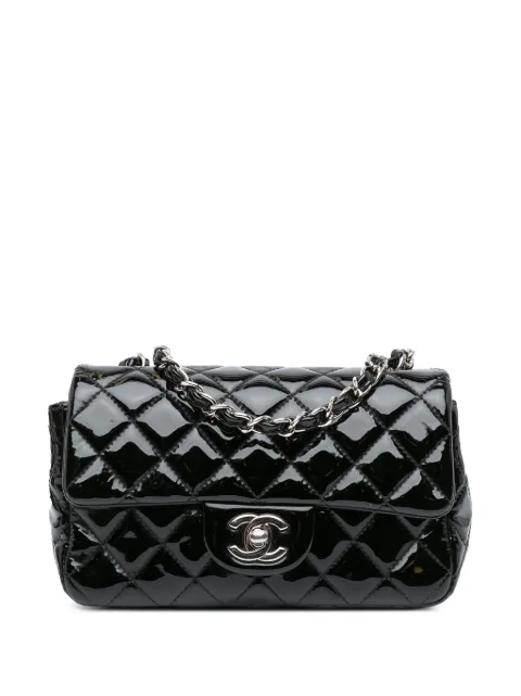 CHANEL Pre-Owned bolsa crossbody Mini Rectangular Classic Patent Single Flap 2014-2015