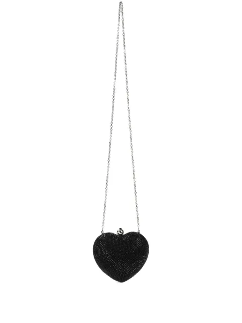 MACH & MACH crystal heart clutch bag