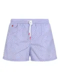 Kiton micro-pattern swim shorts - Blue