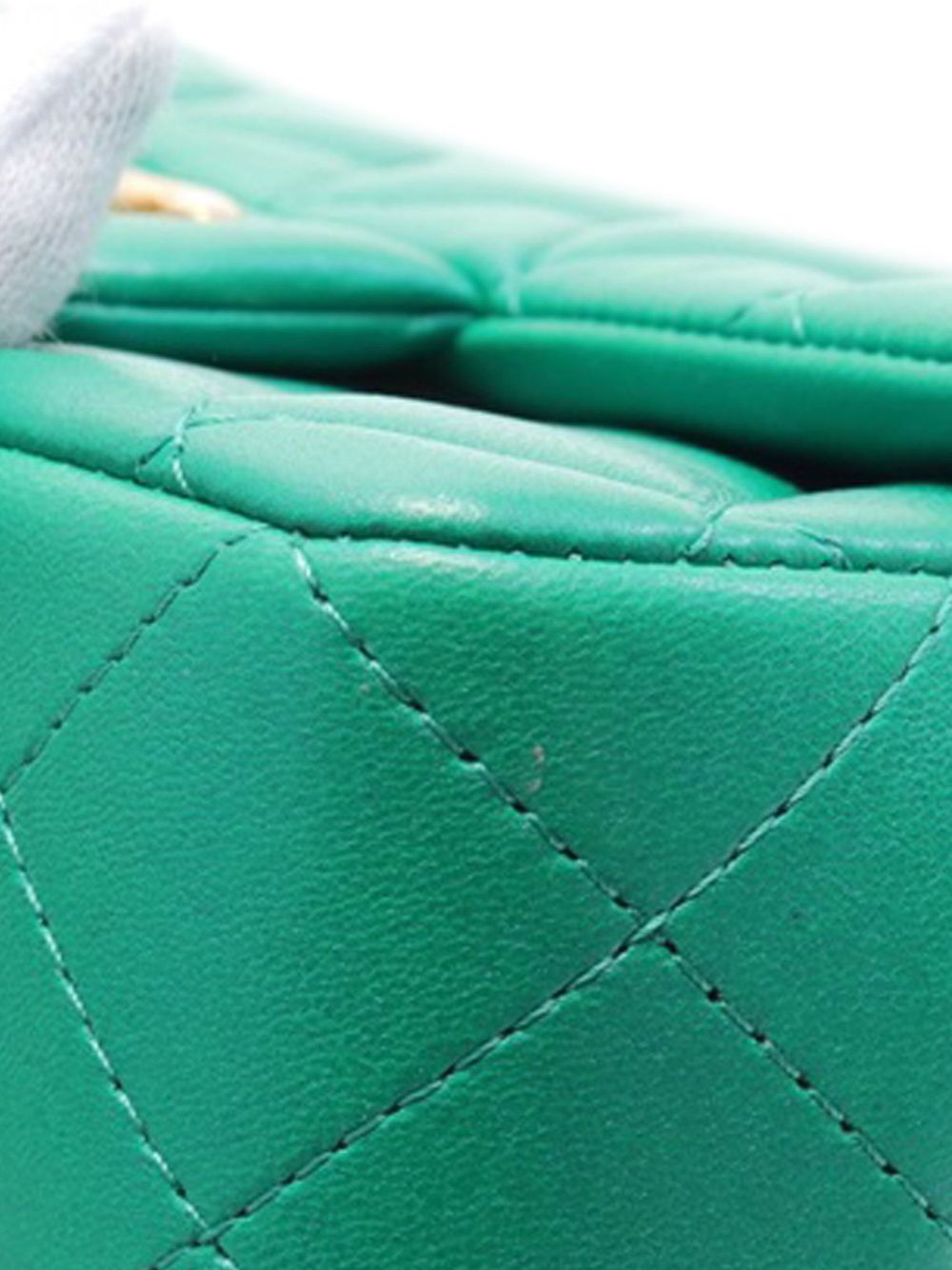 CHANEL Pre-Owned 2021 Mini Flap rechthoekige iriserende boekentas met handgreep - Groen