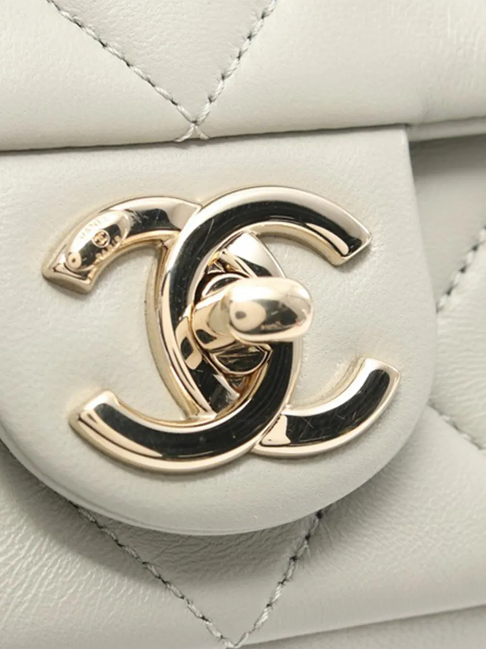 CHANEL Pre-Owned 2021-2024 kleine Elegant Chain Single Flap lamsleren boekentas - Grijs