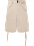 sacai belted twill cargo shorts - Neutrals