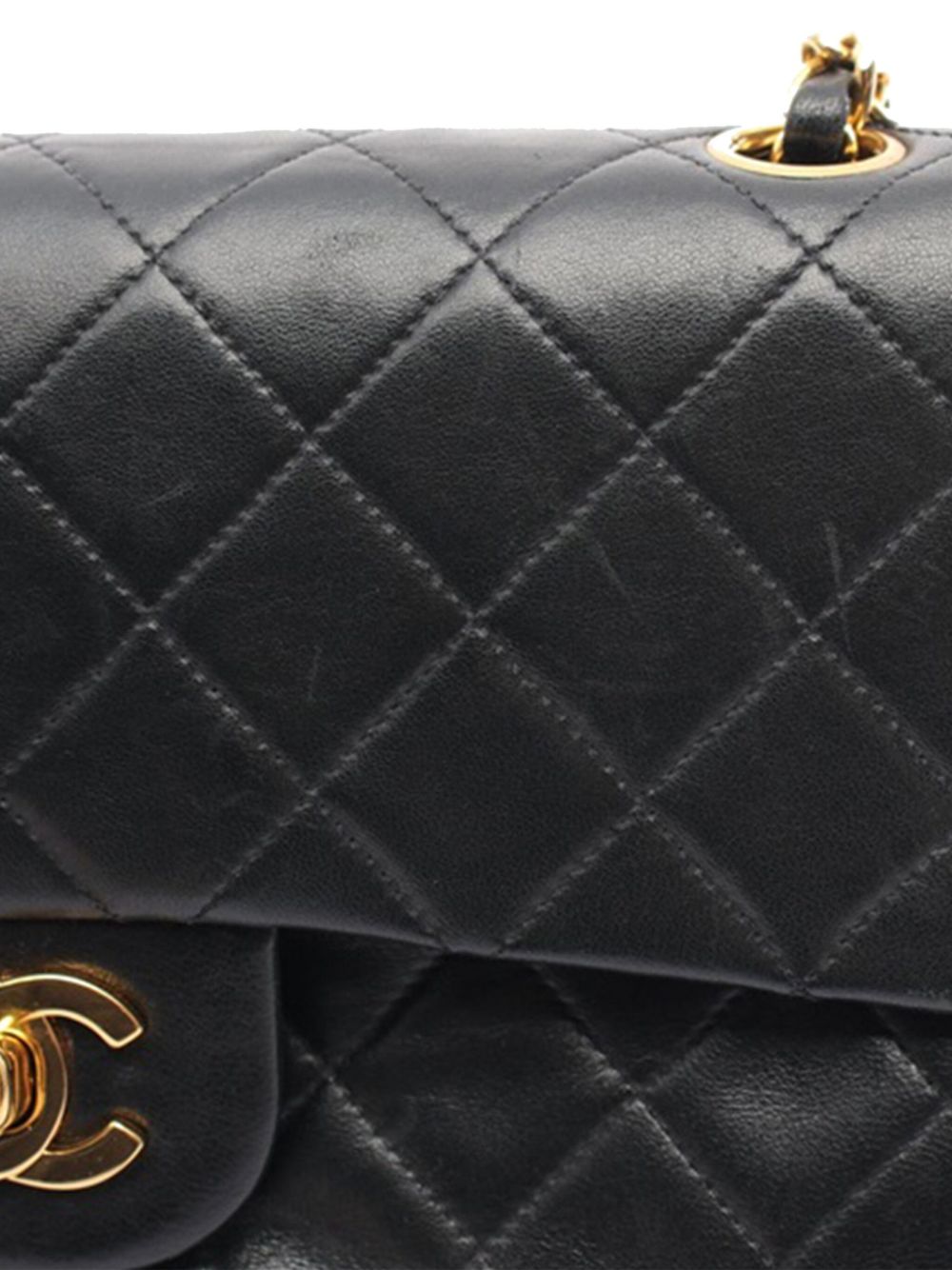 CHANEL Pre-Owned 1989-1991 kleine Classic Double Flap lamsleren schoudertas - Zwart