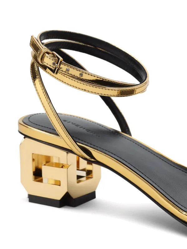 【関税&送料込】Givenchy G Cube Smooth Leather Sandals GIVENCHY G Cube metallic leather sandals | NET-A-PORTER
