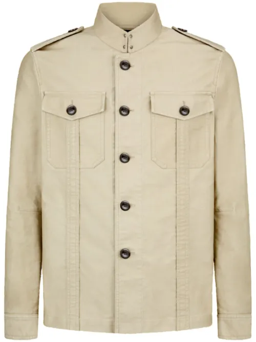 Veste boutonnée à col contrastant - TOM FORD - Modalova