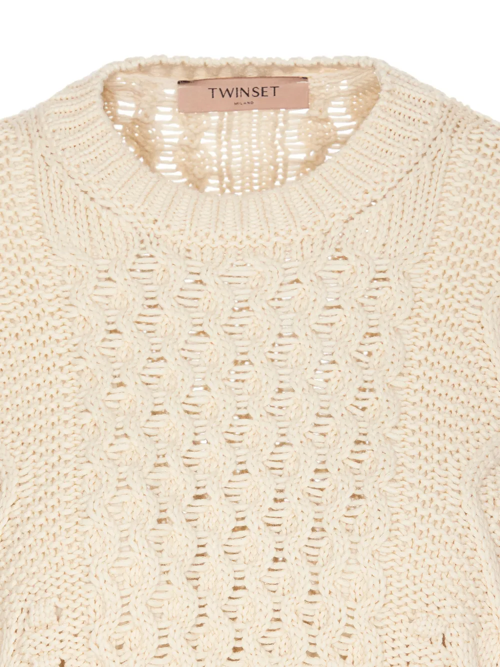 TWINSET Kabelgebreide trui Beige