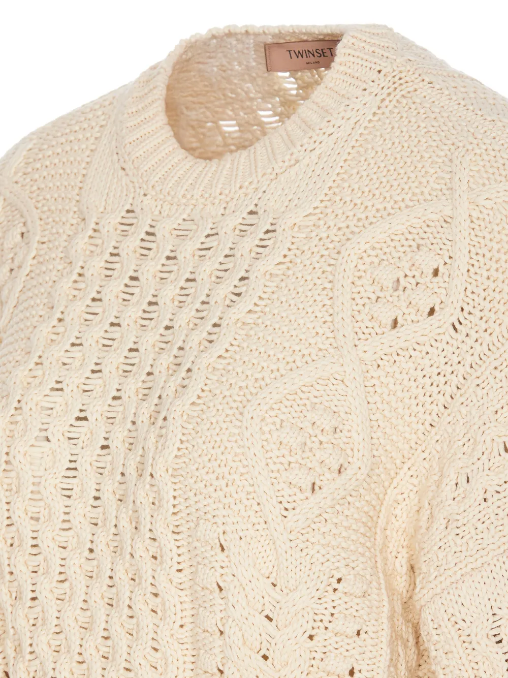 TWINSET Kabelgebreide trui Beige
