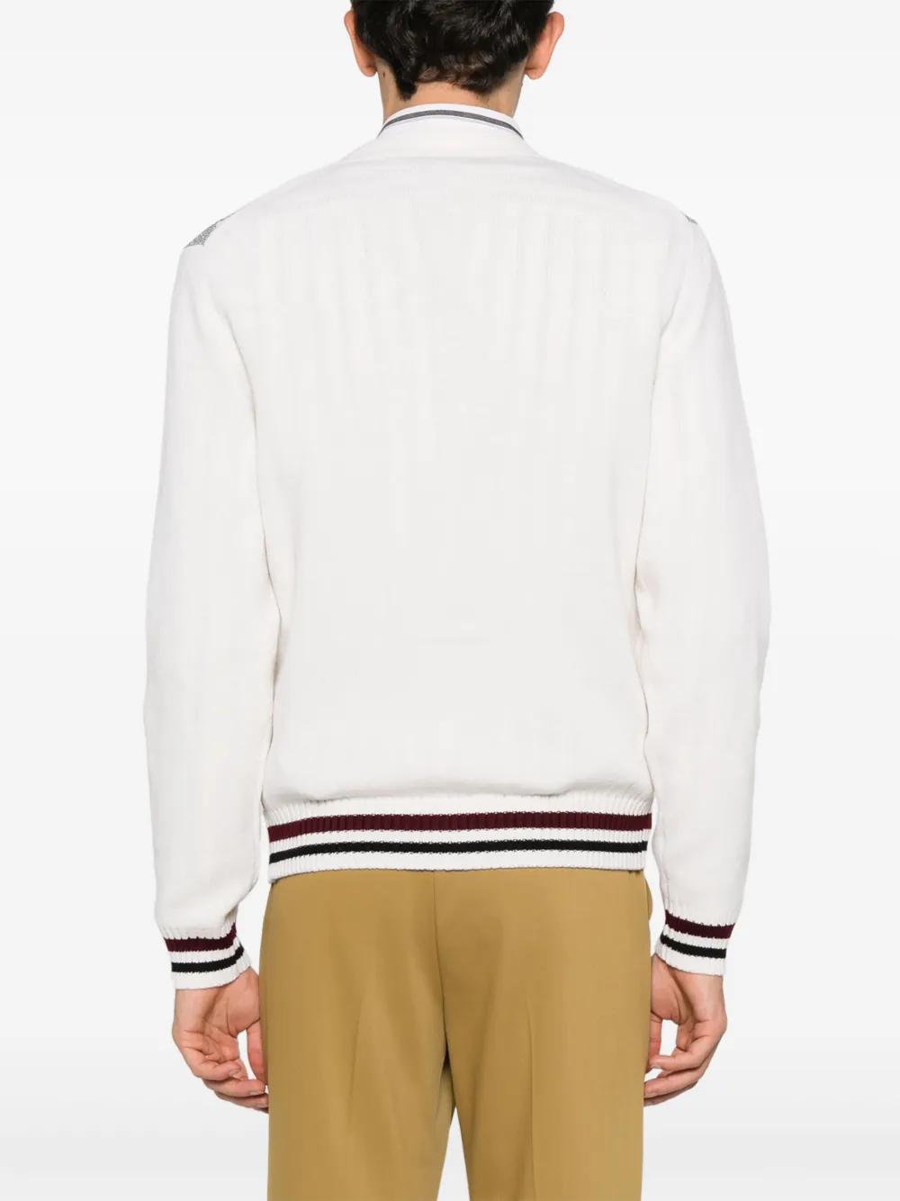 Gucci Wollen vest met argyle-intarsia Beige