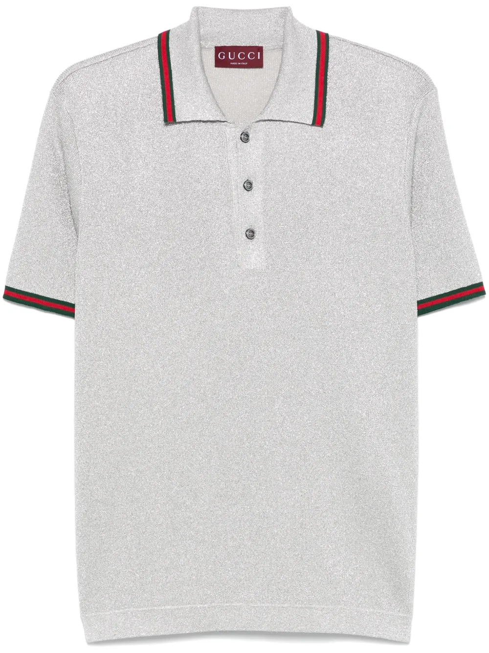 Gucci Lamé gebreid poloshirt Zilver