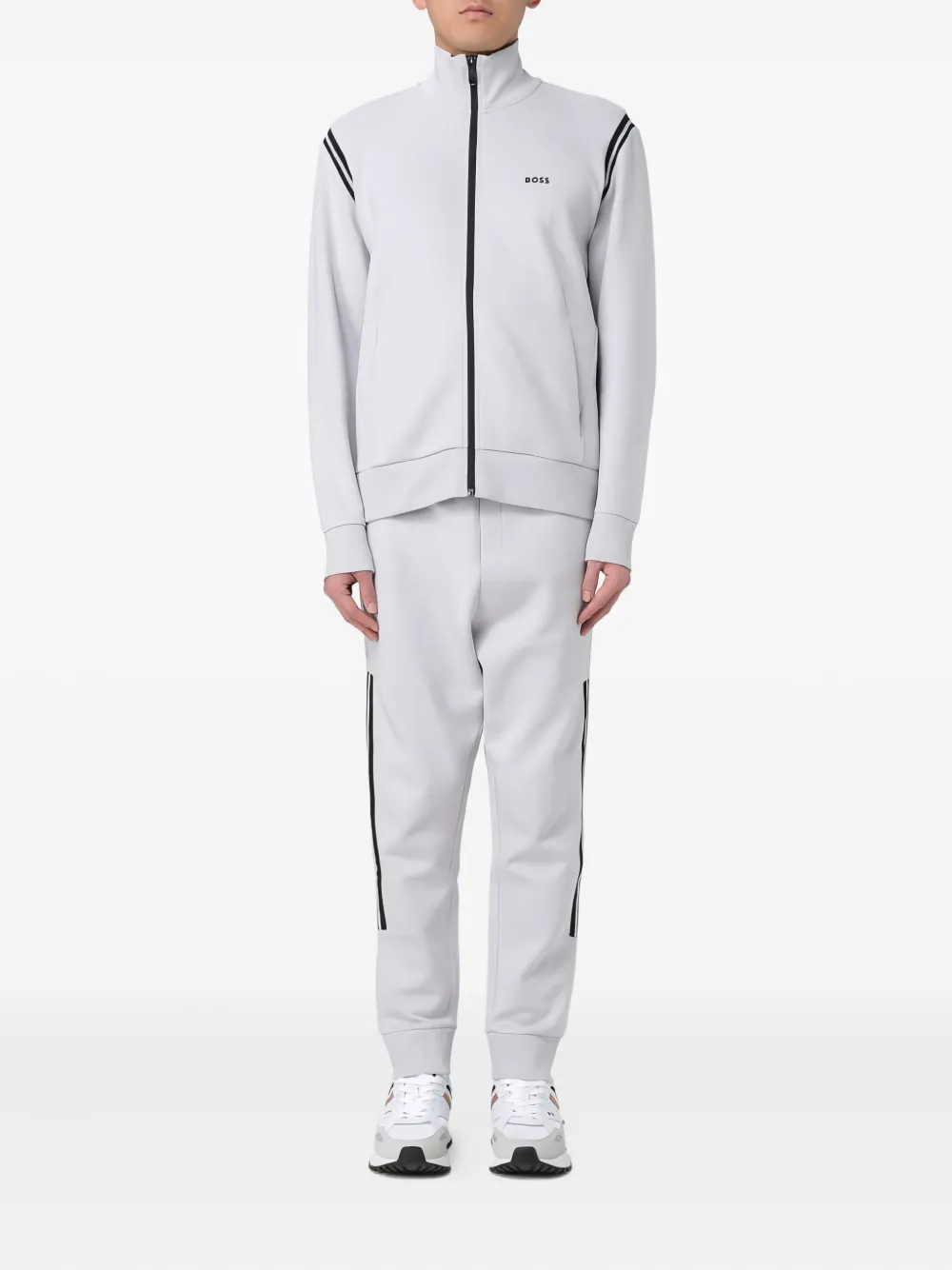 HUGO stripe-detail tracksuit trousers - Grijs