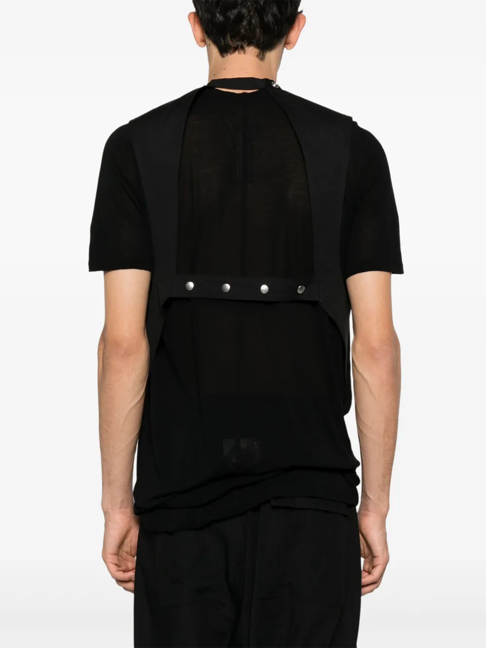 Rick Owens Cargo gilet met open rug Zwart