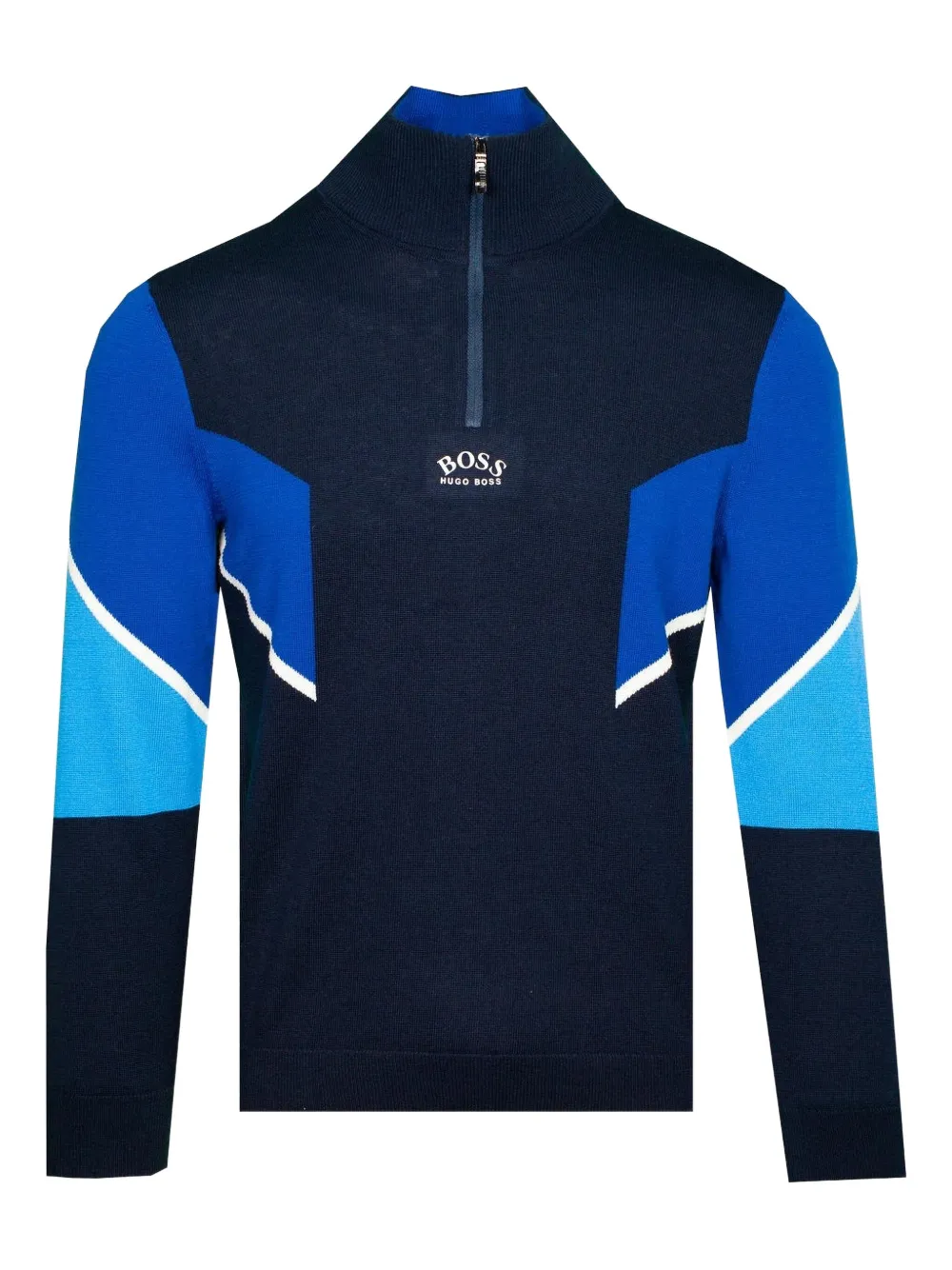 HUGO Trui met colourblocking en rits Blauw